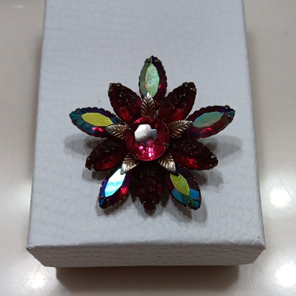 Vintage Multicolor Floral Brooch